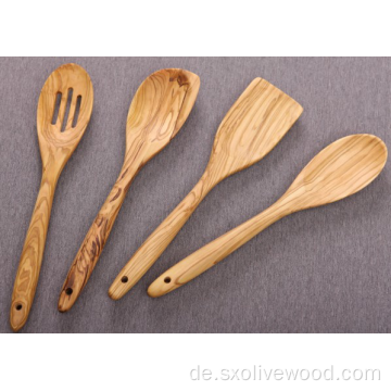 Olivenholz Utensilien Set mit 4 Löffeln / Spateln